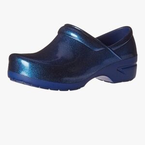 NIB Anywear SR Angel Navy Pearlized Glitter Nursing Clogs